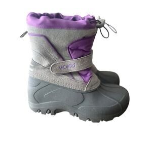 Sporto Purple Gray Waterproof Snow Boot Youth Girls Size 2 /3 (M) Outdoor Winter